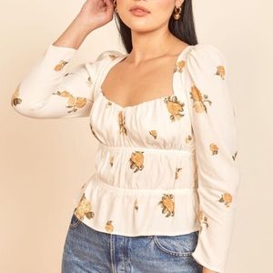 REFORMATION Plath Floral Top - Constance